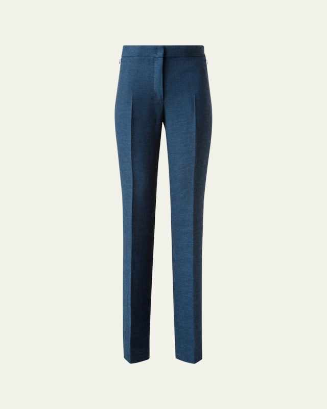 Carl Structured Double-Face Cotton Silk Pants